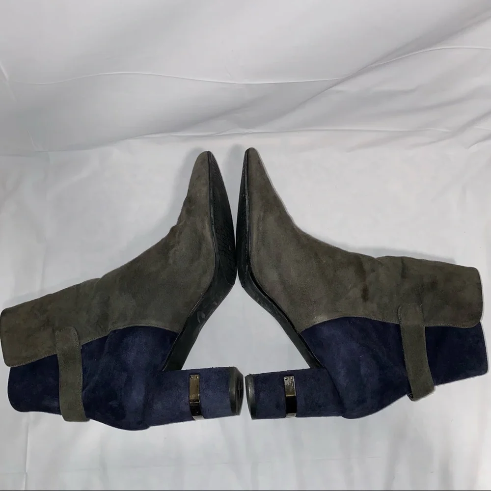 Stuart Weitzman Womens Imback Ankle Boots Blue Grey Suede Size 11.5￼ - Picture 5 of 10